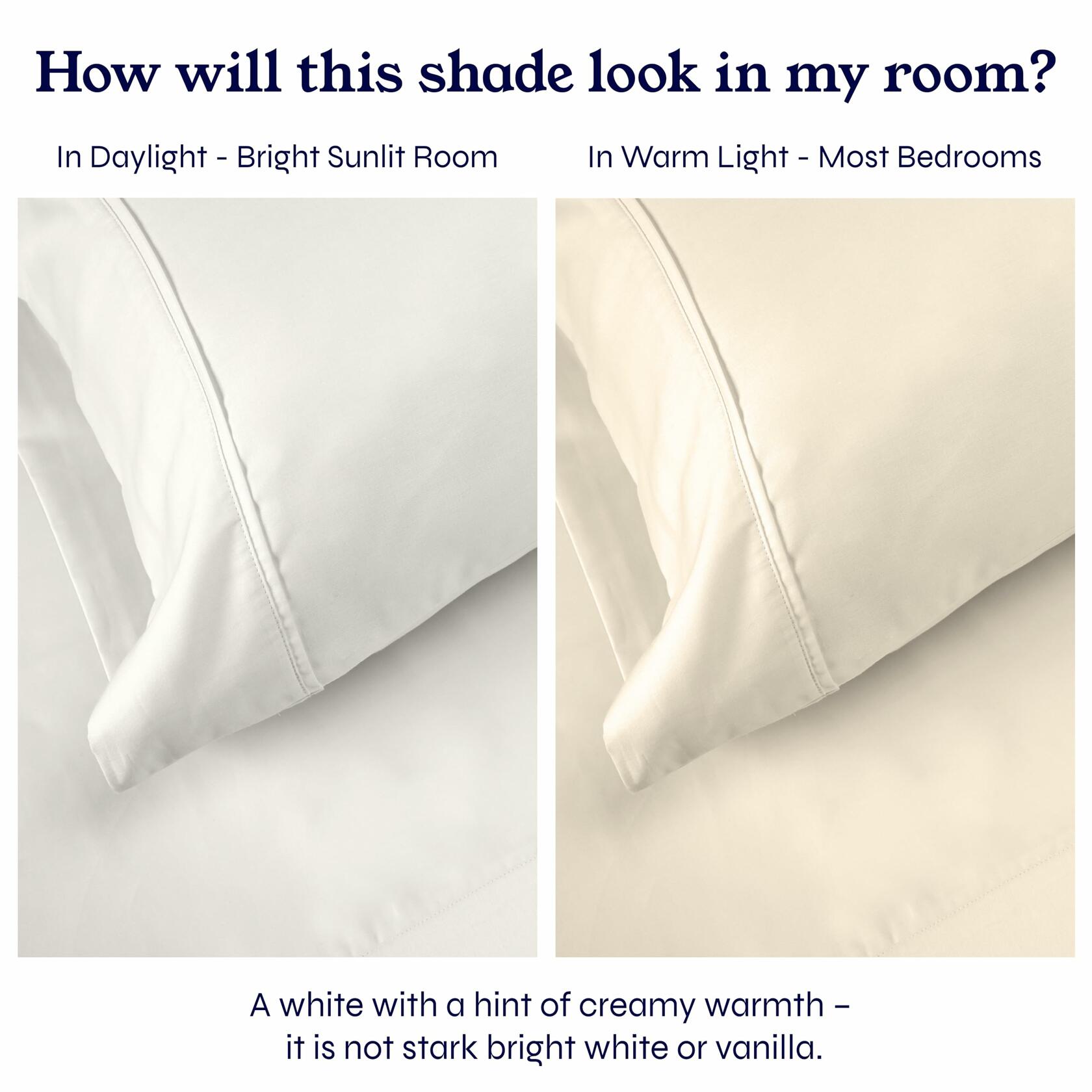 California Design Den 100% Cotton Full Sheets Set 400TC Deep Pockets Ivory