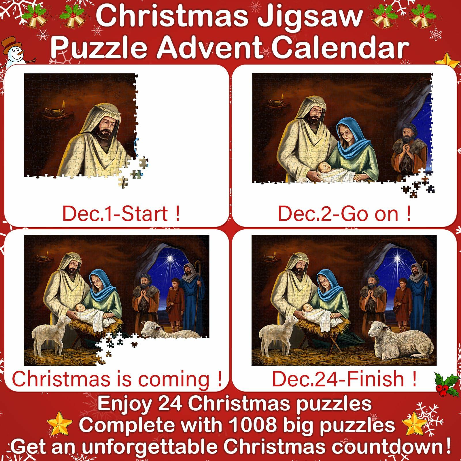 Simgoing 1008 Pc Christmas Advent Calendar Puzzle 19.69x27.56