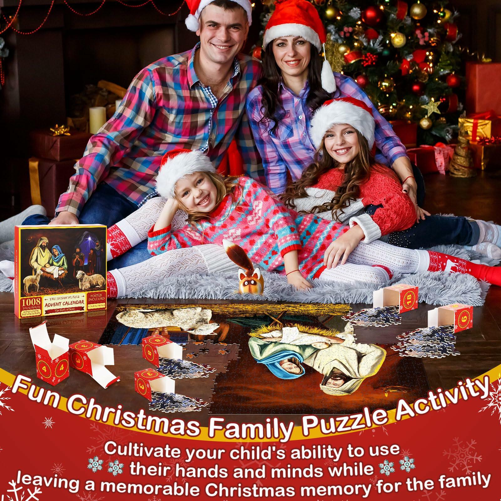 Simgoing 1008 Pc Christmas Advent Calendar Puzzle 19.69x27.56