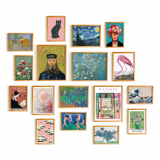 365DoRoTeYa Colorful Eclectic Gallery Wall Art Set 17 PCS Unframed