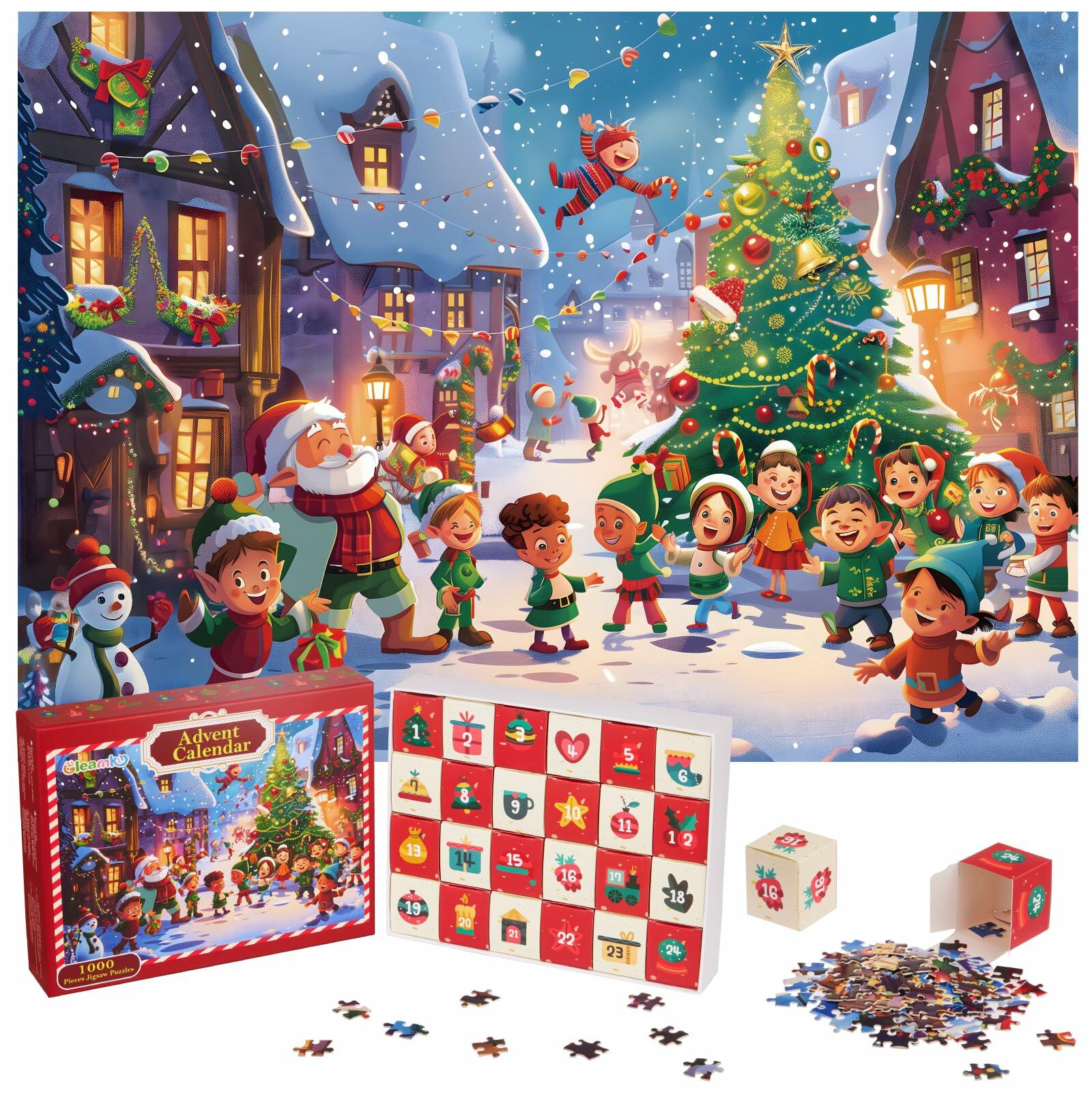 Advent Calendar 2025 Christmas Jigsaw Puzzle 1000pcs 24 Days Countdown