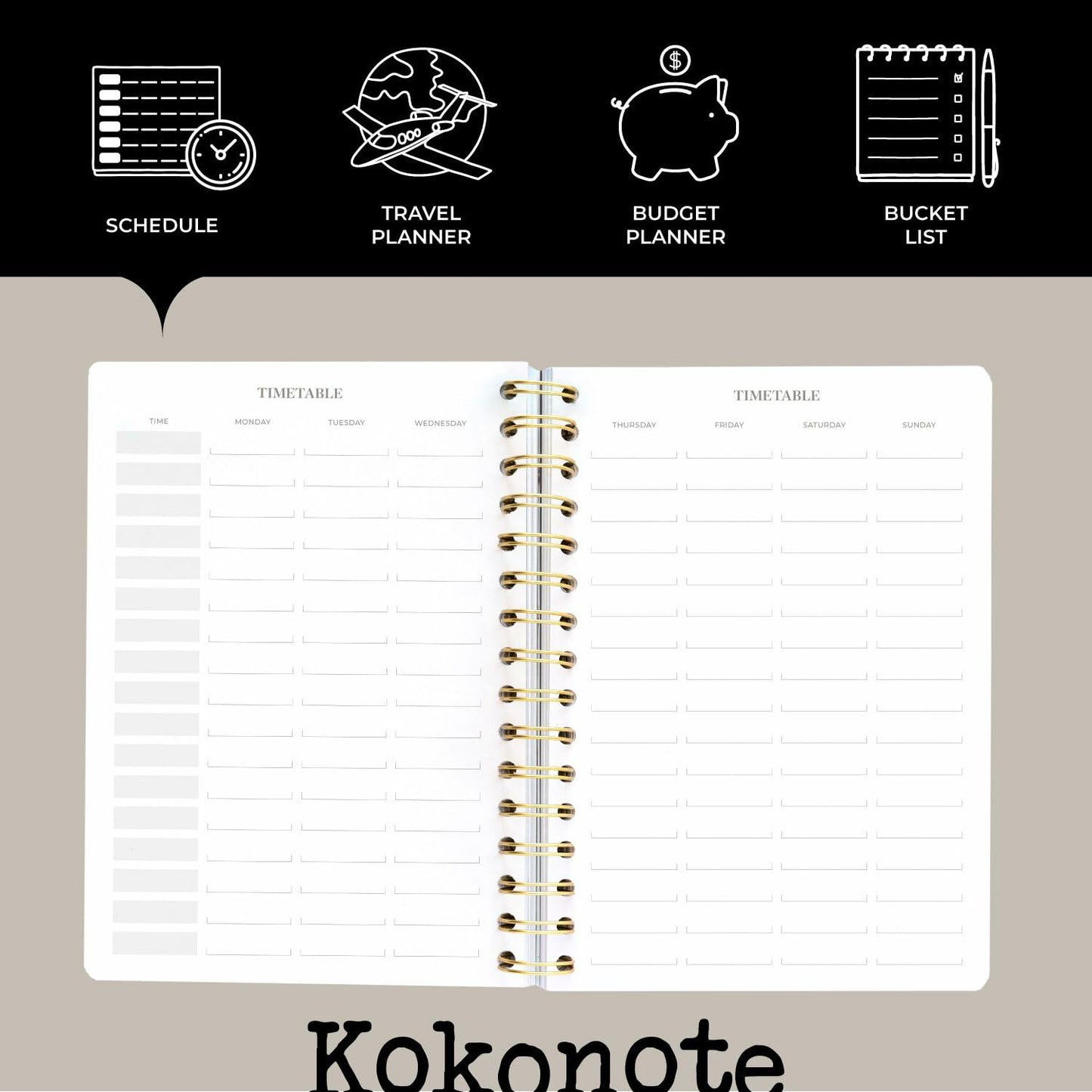 [Like New] Kokonote Misty Gray 2024-2025 A5 Academic Weekly Planner 12 Months