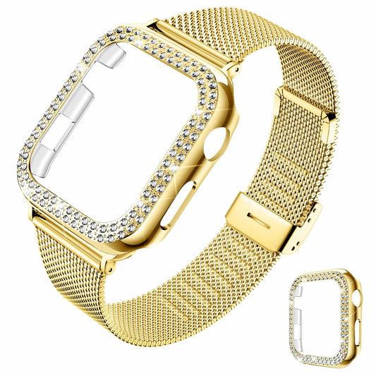 DABAOZA Apple Watch Band Crystal Rhinestone Case Mesh Strap 38mm Starlight