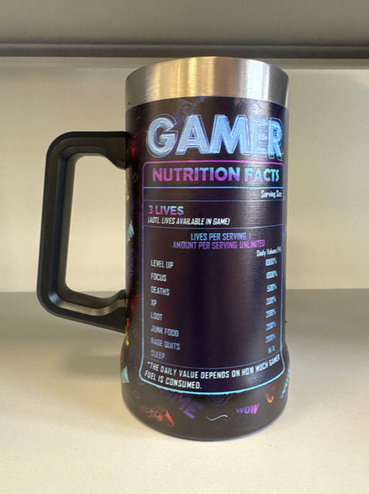 [Like New] TSIMPLE Gamer 24oz Beer Stein Black Game Themed Gift for Men Boys