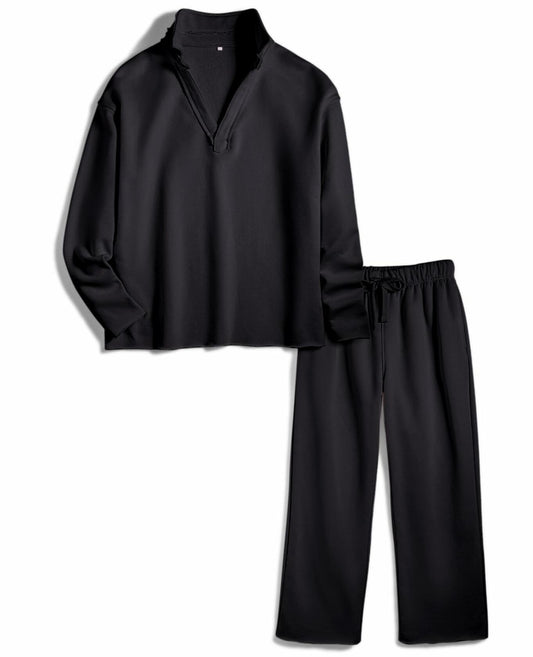 Yioaga Women Tracksuit 2 Piece Set Pullover Sweatshirt Sweatpants Black Size XL