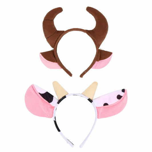 Beaupretty 2pcs Plush Bull Horns Headband Christmas Holiday Costume