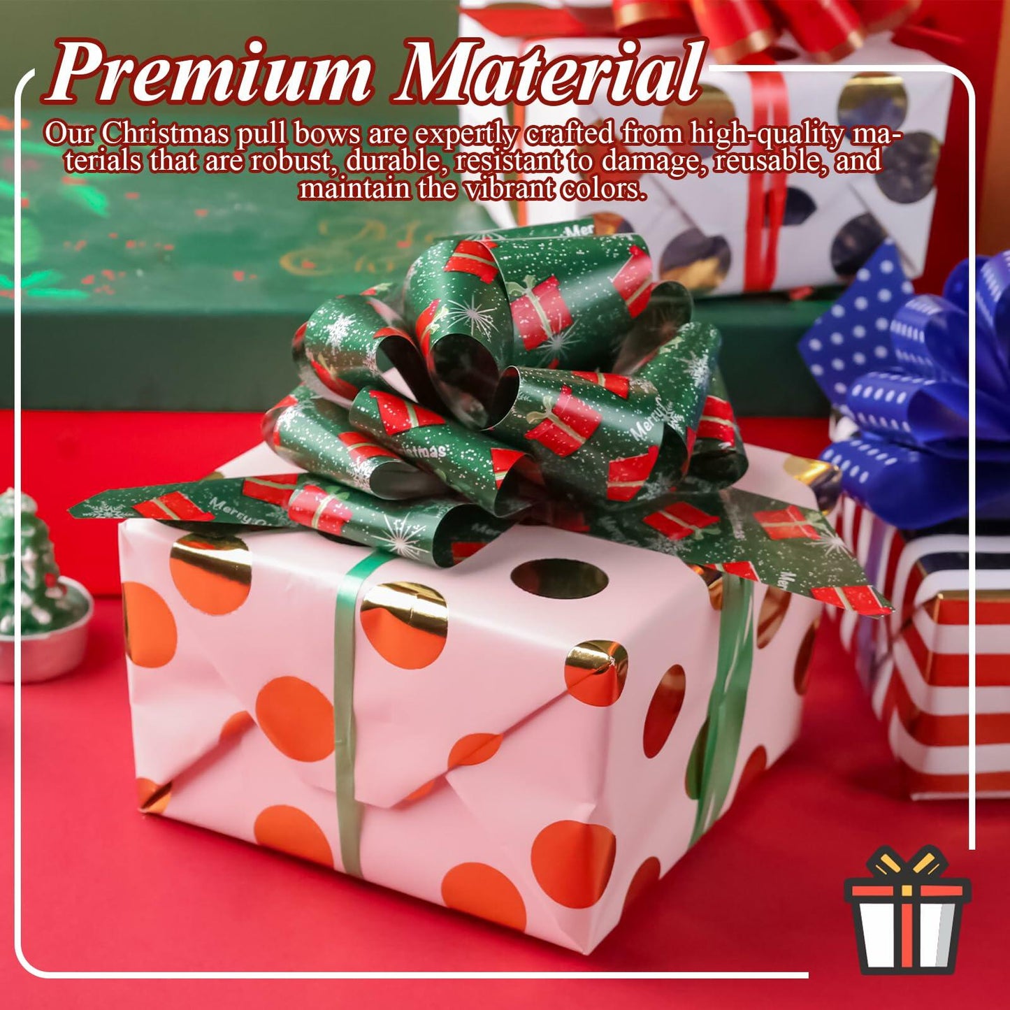 VGOODALL Christmas Pull Bows 5 Inch 30PCS Red Gift Wrap Decor