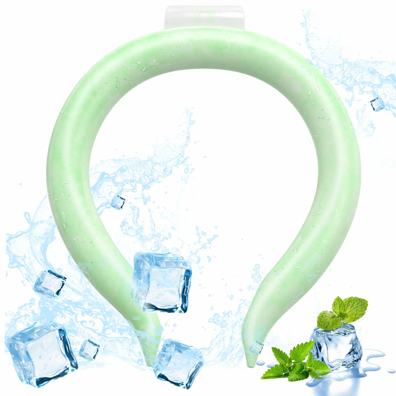 Fluorescent Neck Cooling Tube Reusable Ice Ring Neck Cooler Green