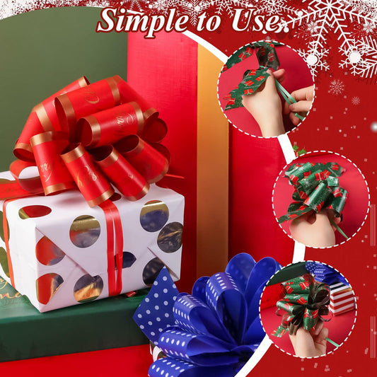 VGOODALL Christmas Pull Bows 5 Inch 30PCS Red Gift Wrap Decor