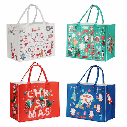 JIWINNER 4PCS Felt Gift Bags 13x7x10 with Handles Christmas Wrapping