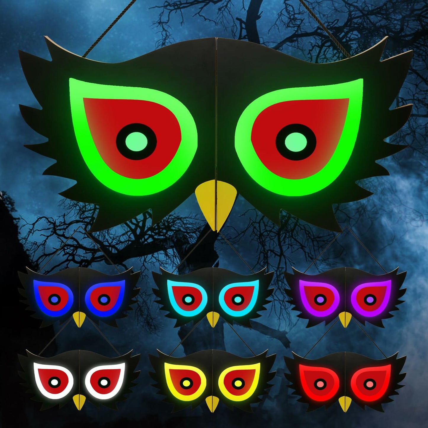 [Like New] BlcTec Halloween Spooky Eyes Lights 23.6in 7 Color Modes USB Battery Style C