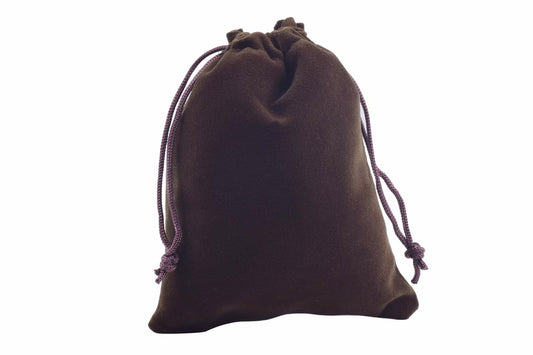 Sansam 50pcs Brown Velvet Jewelry Pouches Drawstring 2x2.8 Inch