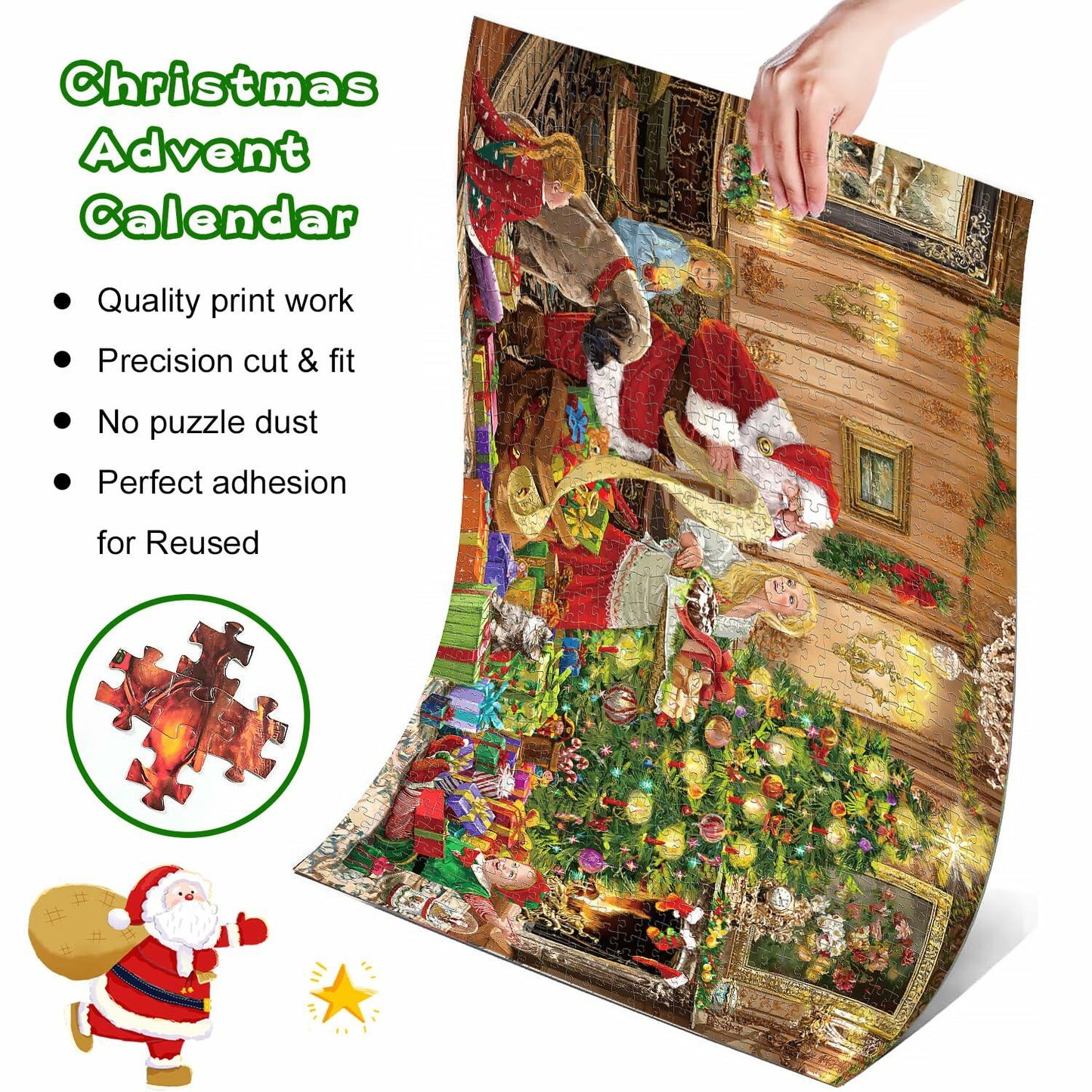 1008 Pc Christmas Jigsaw Puzzle Advent Calendar 2024, 24 Days, Family Gift