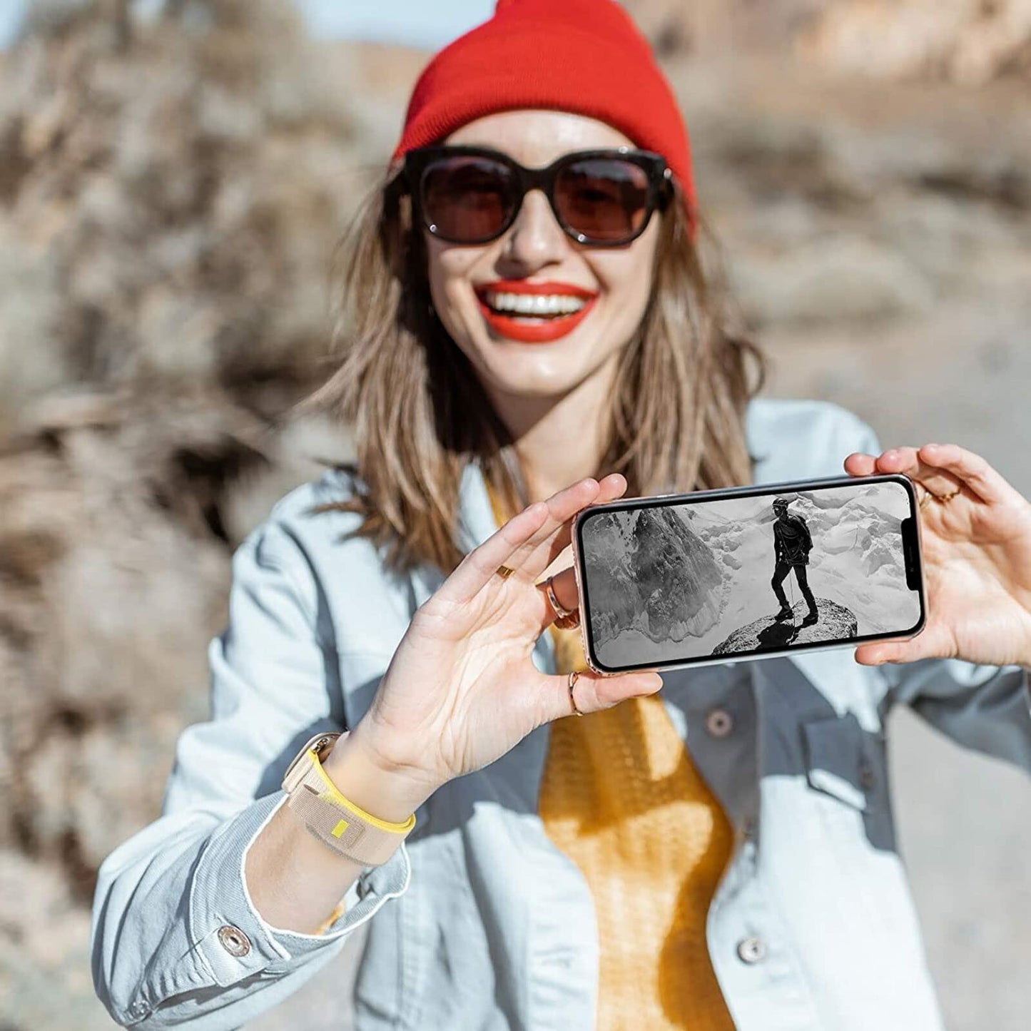 ALSMGGBPAF Quick Release Trail Loop Watch Bands 22mm Adjustable Black