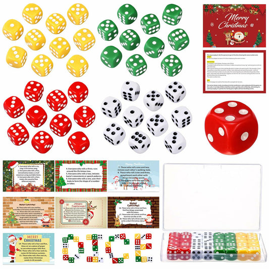 Shappy Christmas Party Dice Game Set 4 Sets 4 Colored Dice Storage Box 4 Players