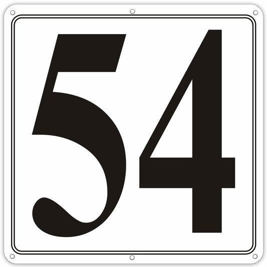 i-CowFun Aluminum Number Sign 54 12x12in Outdoor Parking Spot Large
