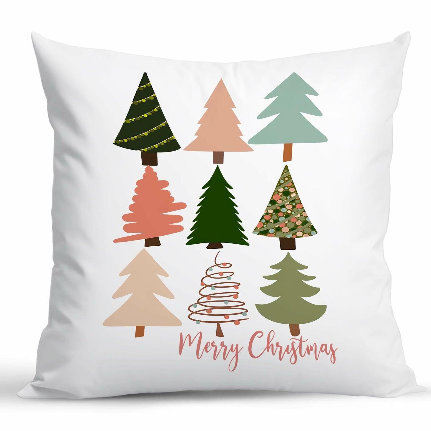 Jvpke Christmas Tree Pillow Covers 18x18 Colorful Farmhouse Xmas Decor
