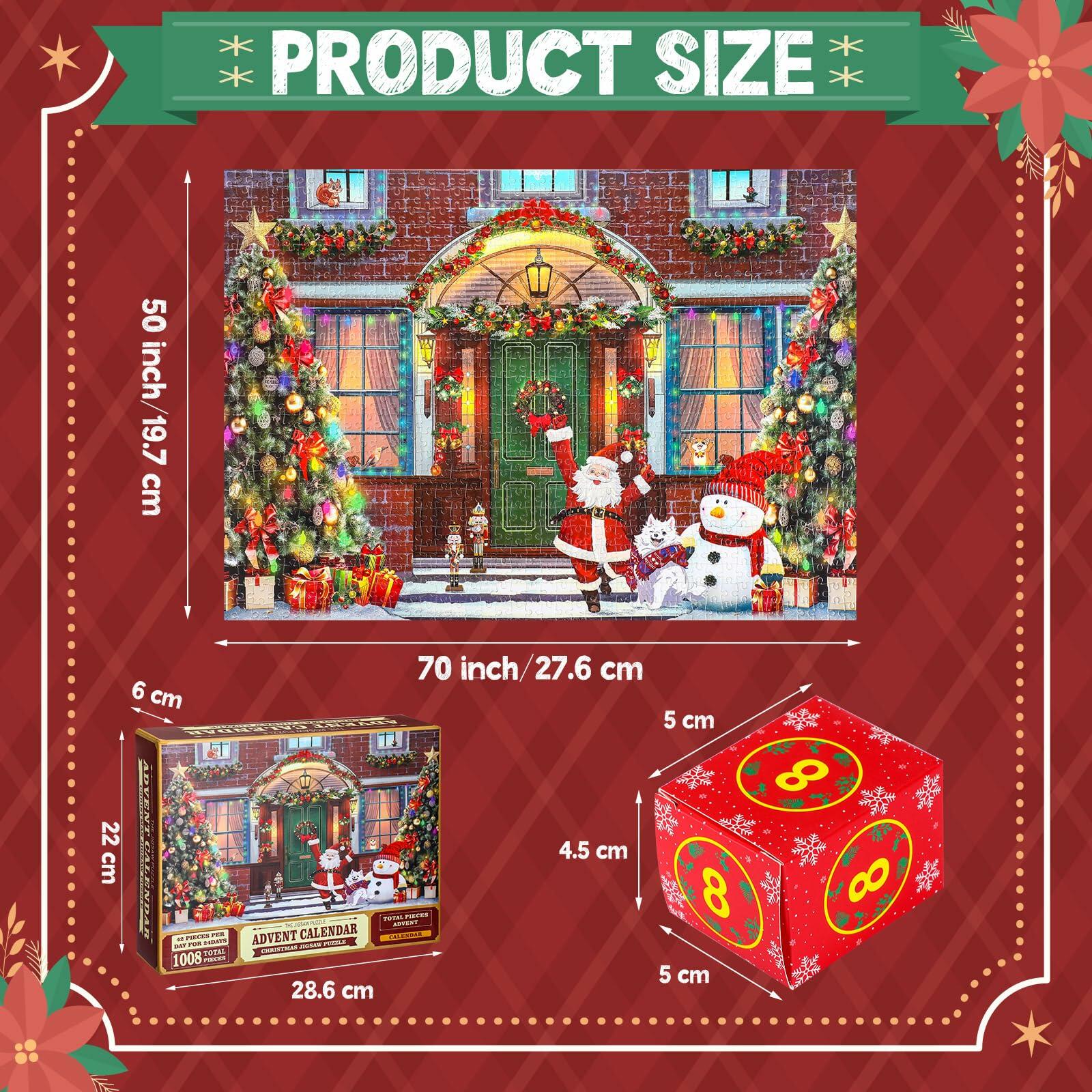 Poen 2025 Christmas Advent Calendar Puzzle 1008pc Santa Stories Porch