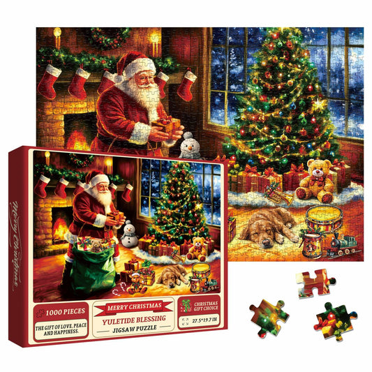 Vintage Santa Claus 1000 Piece Jigsaw Puzzle Christmas Art Winter Holiday