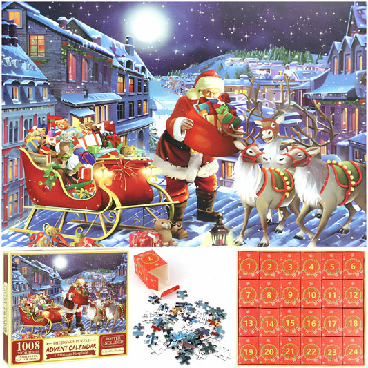 DBPBToU 1000pcs Christmas Caribou Jigsaw Puzzle Unique Pieces for Adults