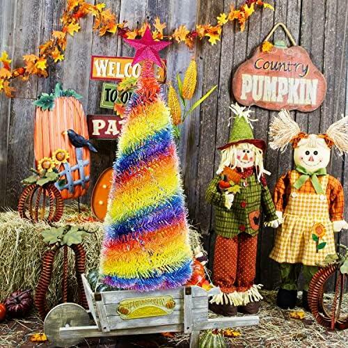[Like_new] 5FT Pop Up Christmas Tree LED Lights Tree Topper Collapsible Snowflakes