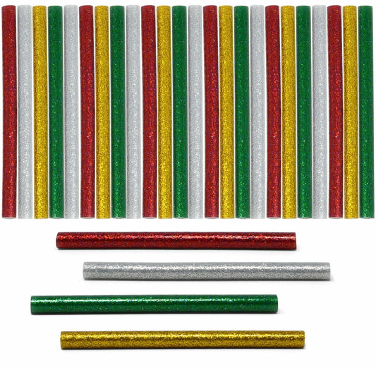 Gift Boutique 100 Pack Mini Christmas Hot Glue Gun Sticks 4 Colors 0.27"x4"