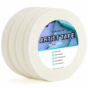 Bazen Artist Tape 4 Pack 1in x 660ft White Acid-Free Masking Tape