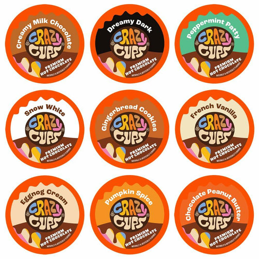 Crazy Cups Seasonal Premium Hot Chocolate K Cup Variety Pack 20 Count