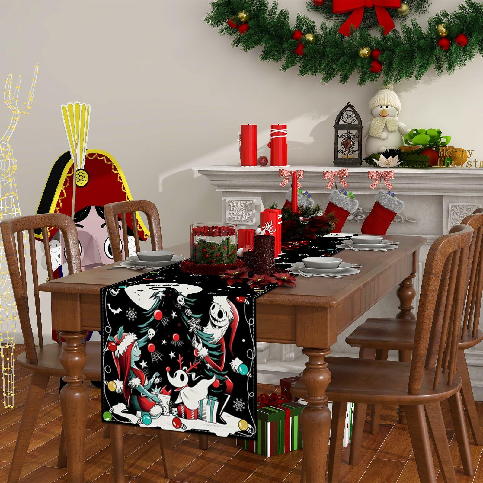 Christmas Table Runner Merry Christmas Winter Xmas Decorations 13x72 Inch