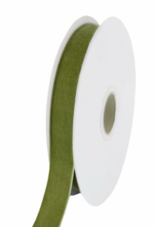 Abbaoww Moss Velvet Ribbon 5/8 Inch 10 Yards Green for Gift Wrapping DIY