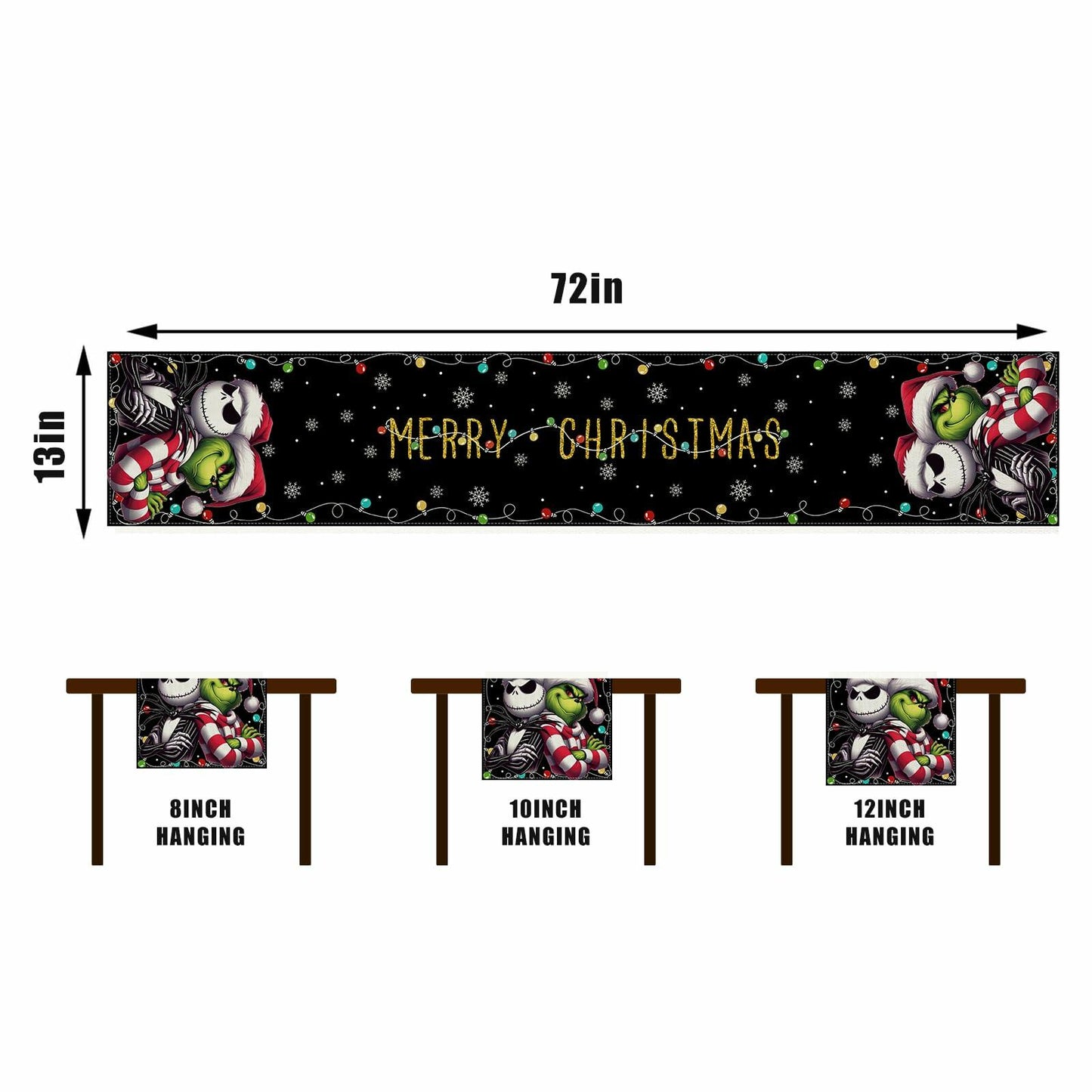 Christmas Table Runner Winter Xmas Decorations 13x72 Inch for Home Kitchen