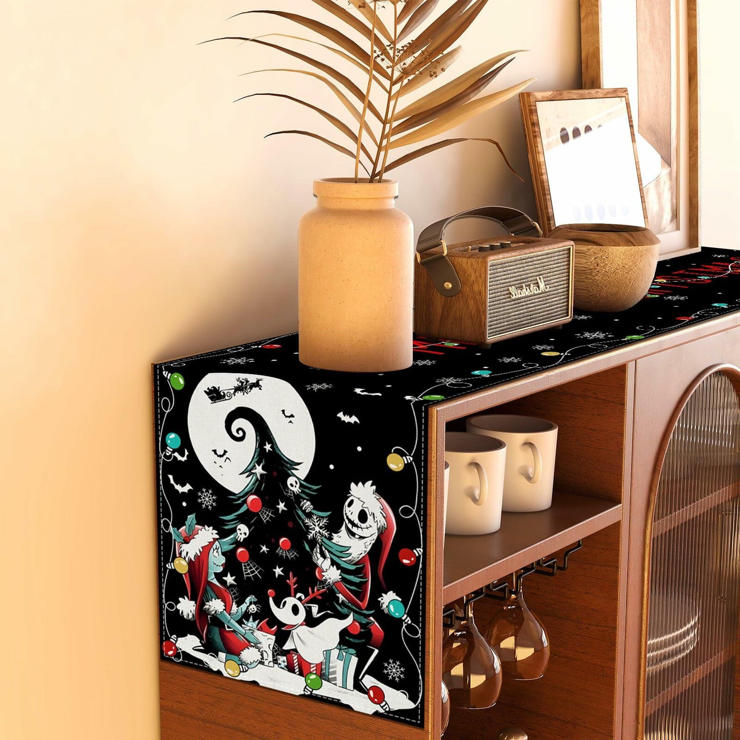 Christmas Table Runner Merry Christmas Winter Xmas Decorations 13x72"