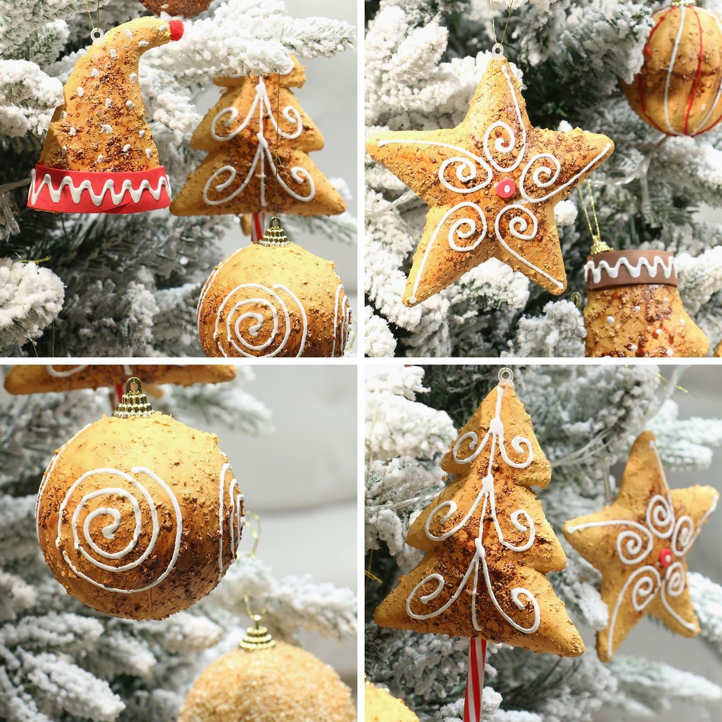RoseCraft Christmas Ornaments Set 32PCS Shatterproof Multi-Color Hanging Balls