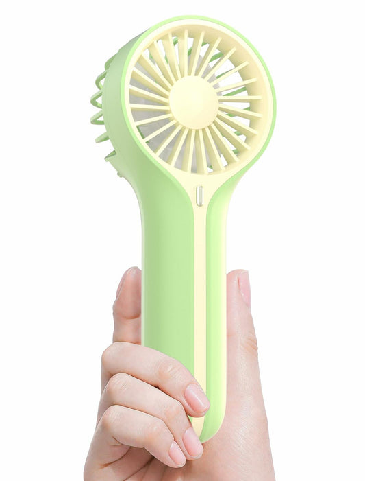 Lerat Mini Portable Handheld Fan USB Rechargeable Green Battery Operated