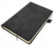 Ailifly Hardcover Journal Notebook A5 Ruled 360 Pages Black Faux PU Leather