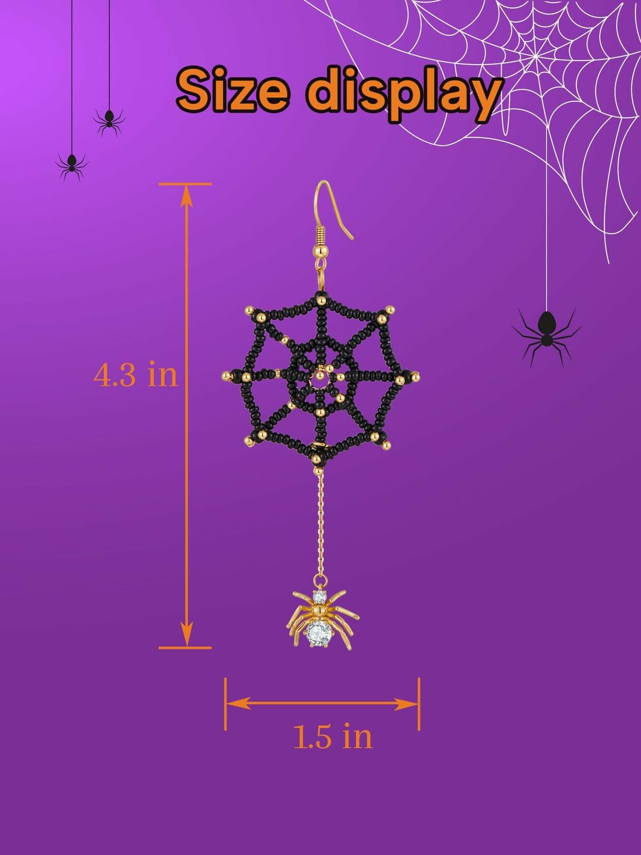 DoDoBeads Halloween Earring Making Kit Spider CZ Pendant Gold Beads