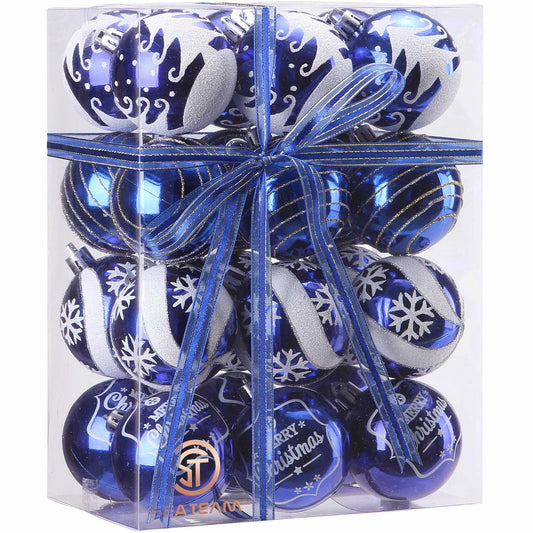 Sea Team 60mm Champagne Shatterproof Christmas Ball Ornaments Set 24 Count