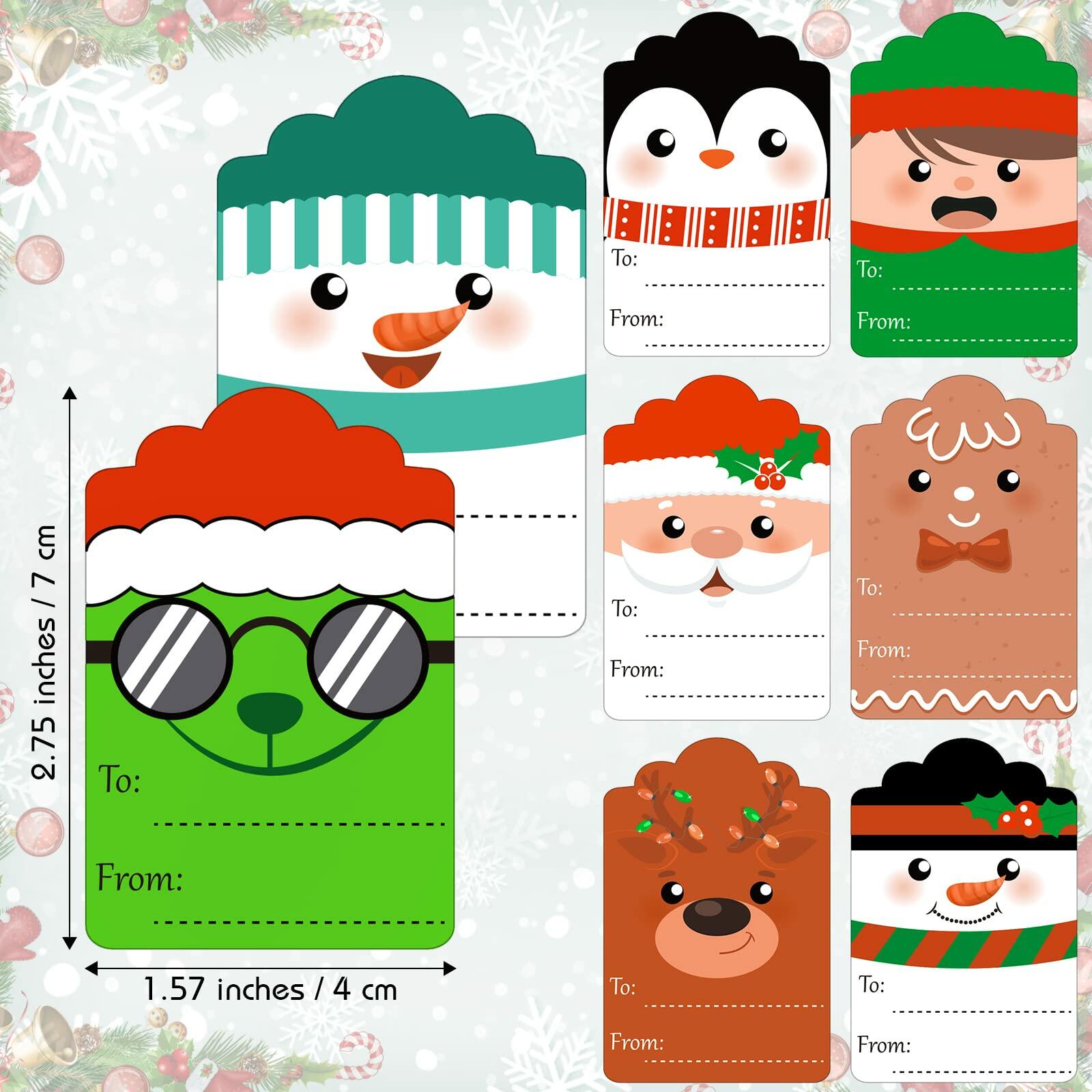 800 Pcs Christmas Gift Tag Stickers Self Adhesive Xmas Labels Cute Style