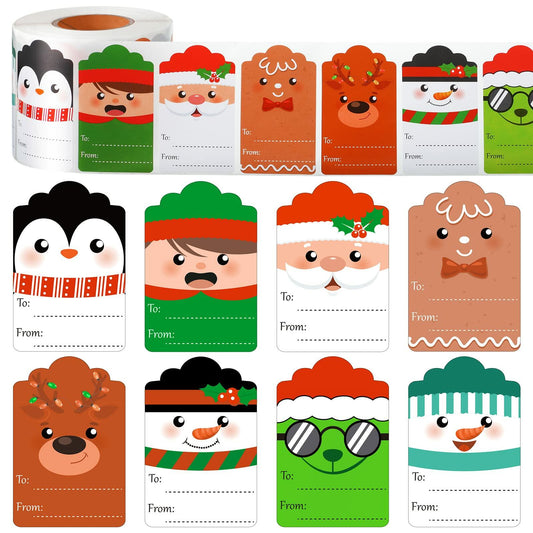 800 Pcs Christmas Gift Tag Stickers Self Adhesive Xmas Labels Cute Style
