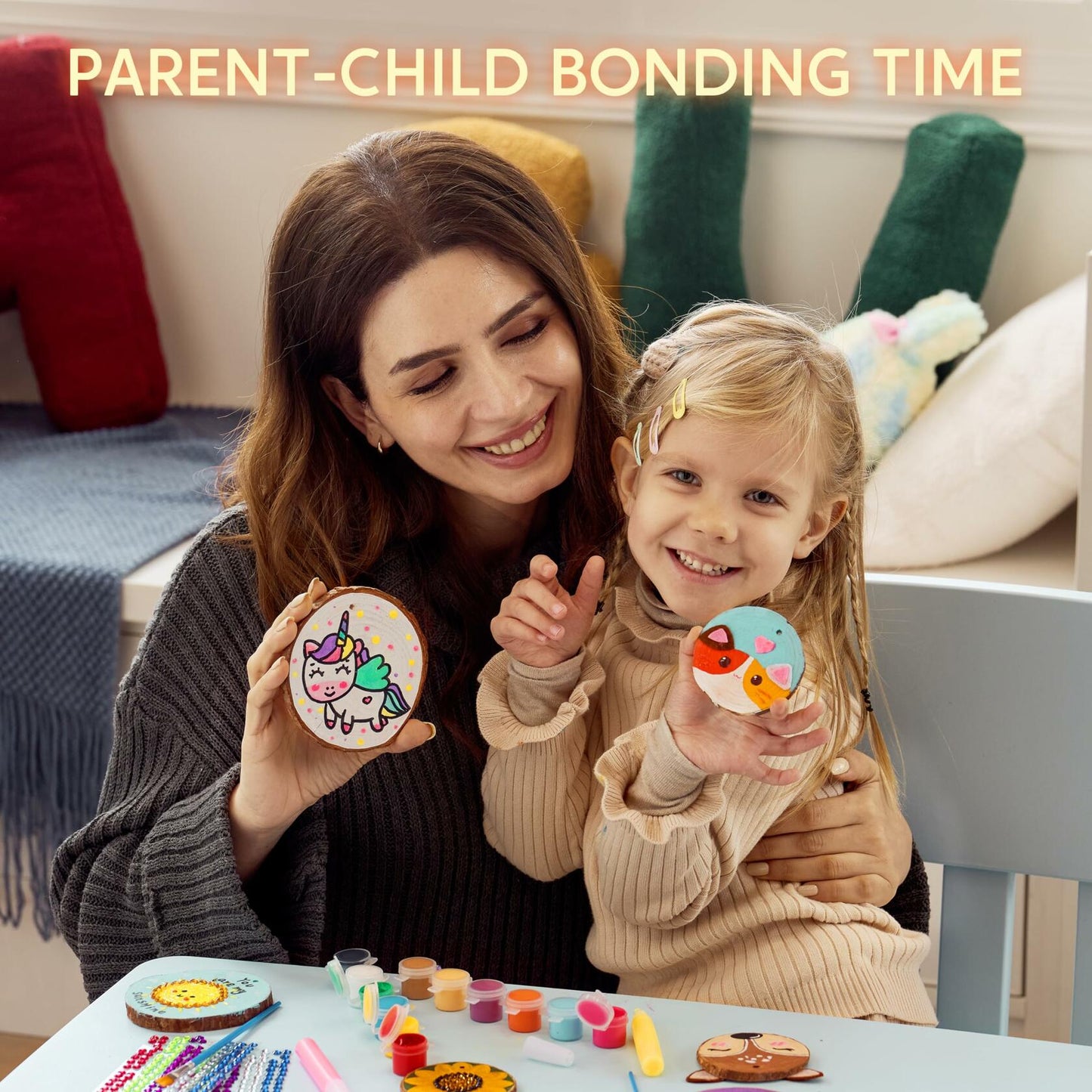 [Like_new] Klever Kits Wooden Painting Craft Kit Glow in The Dark Wood Slices Kids