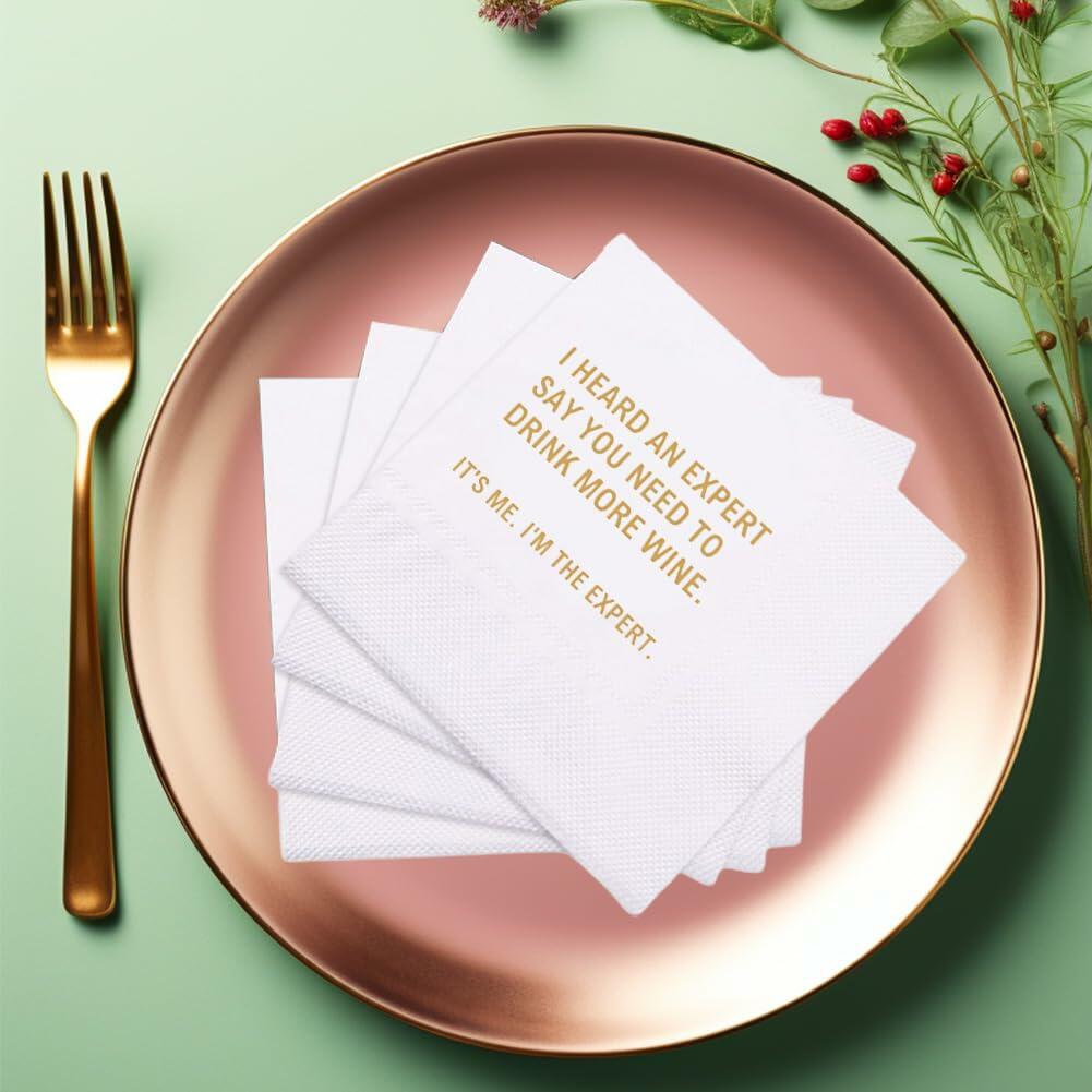 VOWFOO Don't Be Awkward Funny Cocktail Napkins 4.5x4.5 2-ply 100pcs