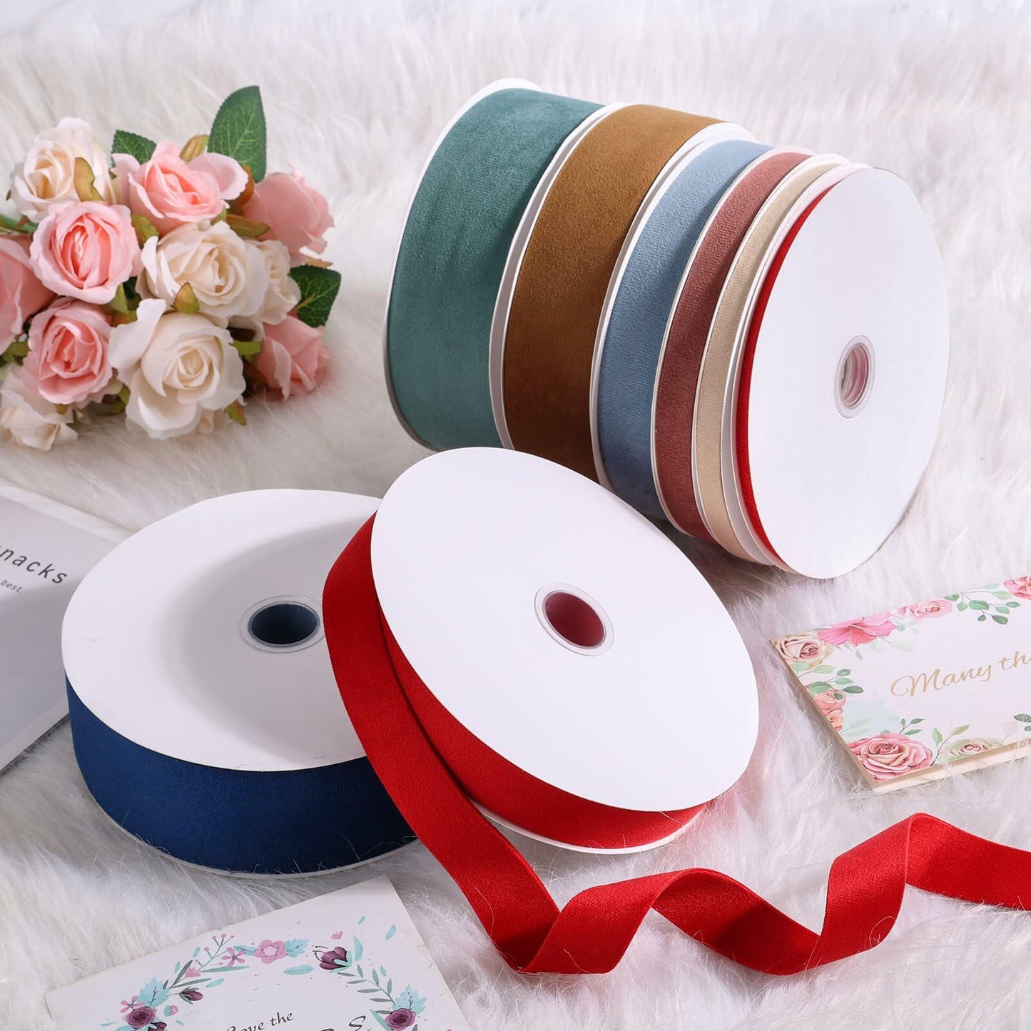 Ewaymado Terracotta Velvet Ribbon Double Faced 1.5" x 20yd