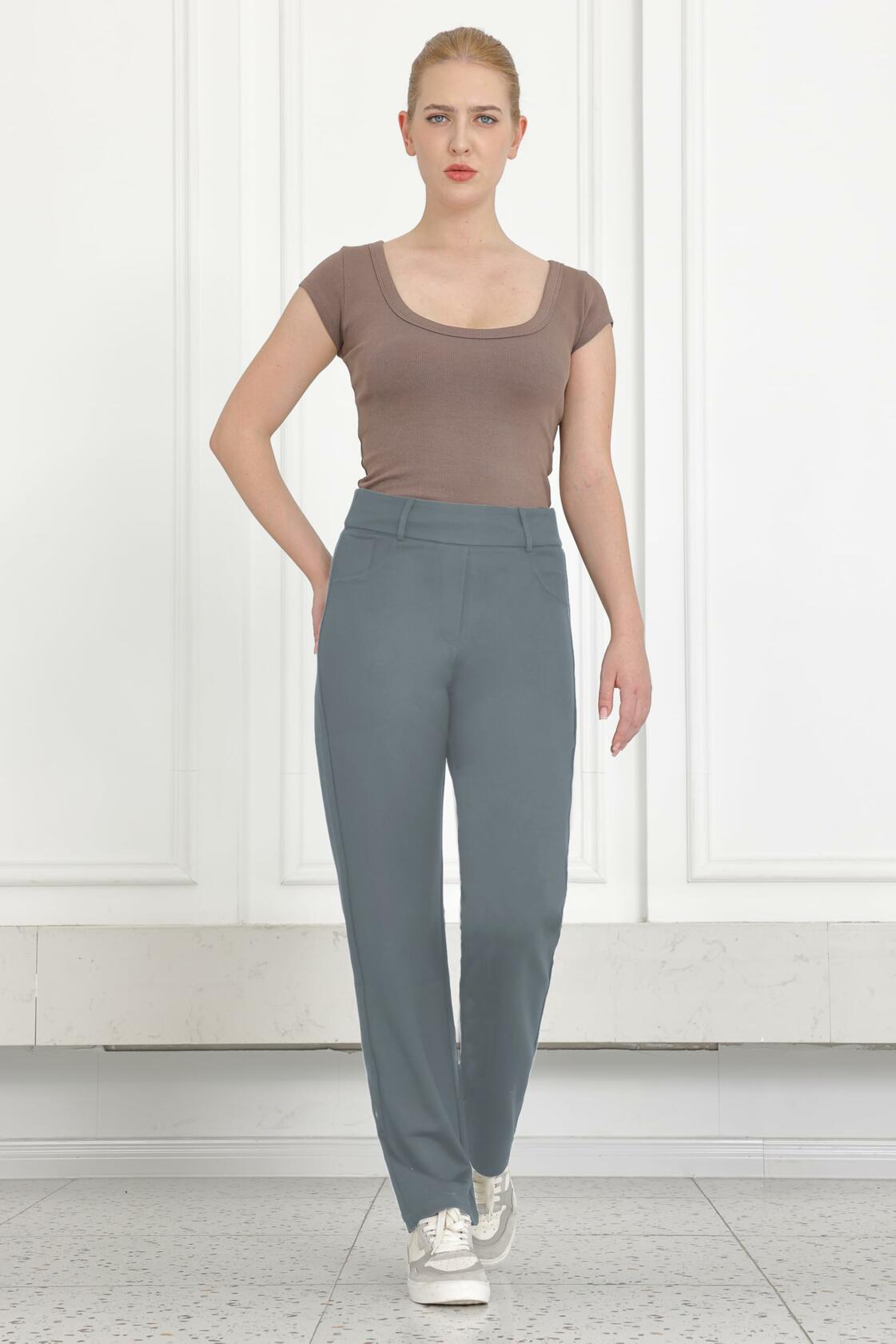 Women's Dress Pants Straight Work High Waisted Grey 29" Inseam Size 29