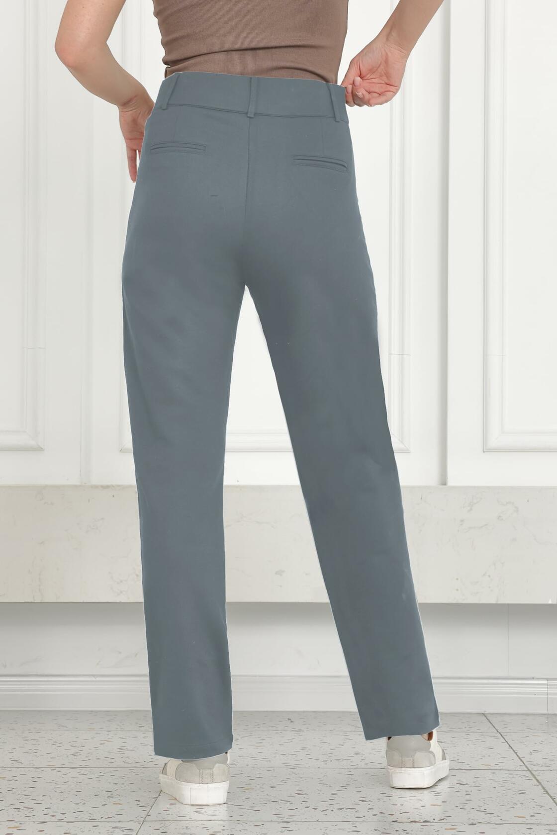 Women's Dress Pants Straight Work High Waisted Grey 29" Inseam Size 29