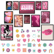 Lucky Numen Y2K Pink Posters 12PCS Teen Girls Bedroom Room Decor Unframed