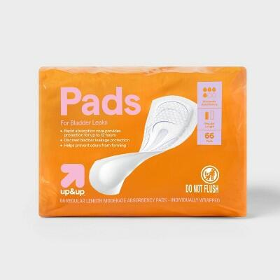 up&up Incontinence Pads Women Moderate Absorbency Regular 66ct