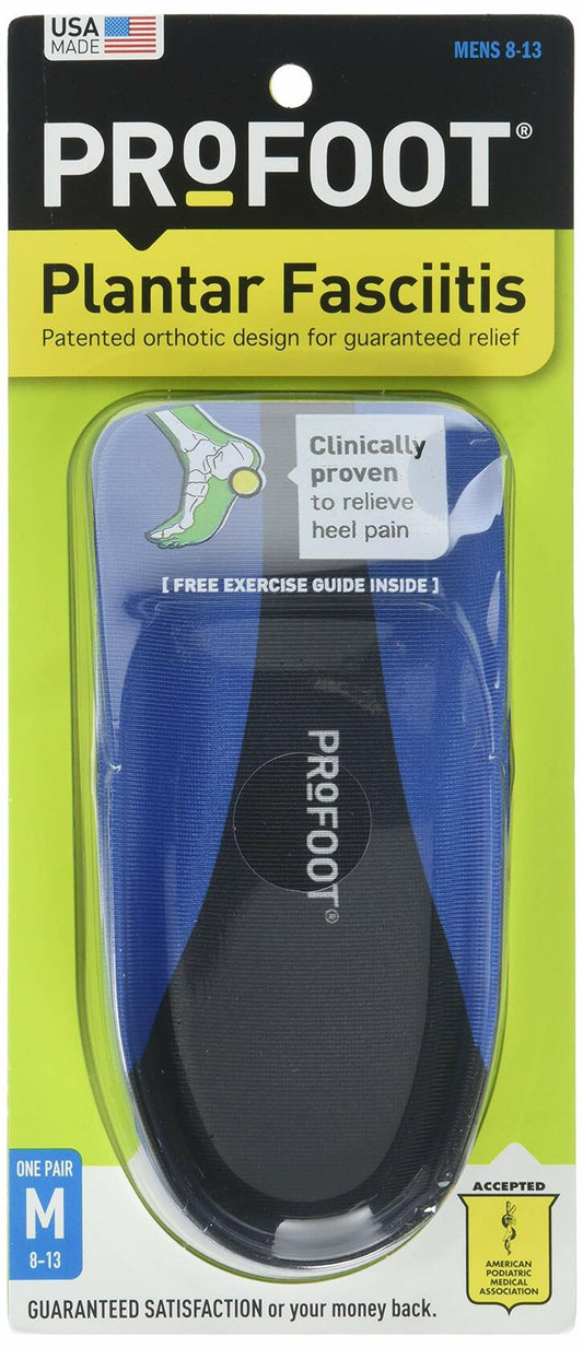 [Like New] Profoot Plantar Fasciitis Mens 2 Pack 1 Pair Orthotic Insoles