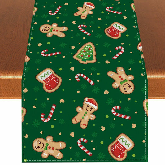 Rvsticty Linen Christmas Table Runner Winter Xmas Decorations 13x72"