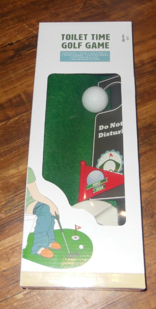 TOILET Toilet Time Golf Game Mini Bathroom Golf Game Red Plastic