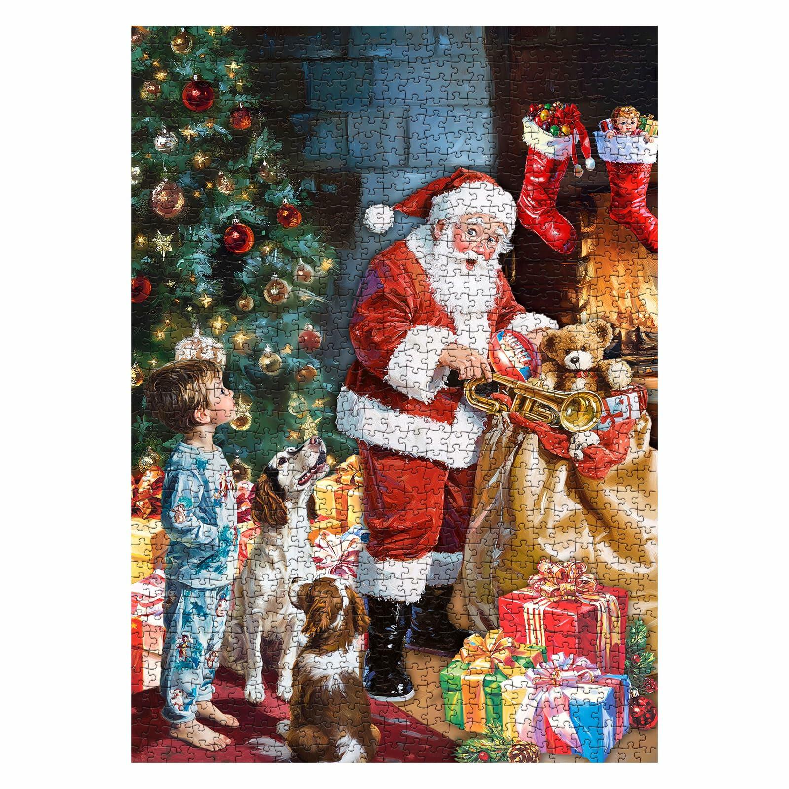 Christmas Eve Secret Painting 1000pc Adult Jigsaw Puzzle Winter Art Santa